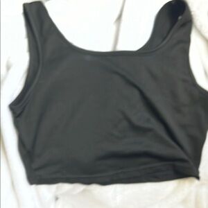 SHEIN Black Fitted Sleeveless Crop Tank Top